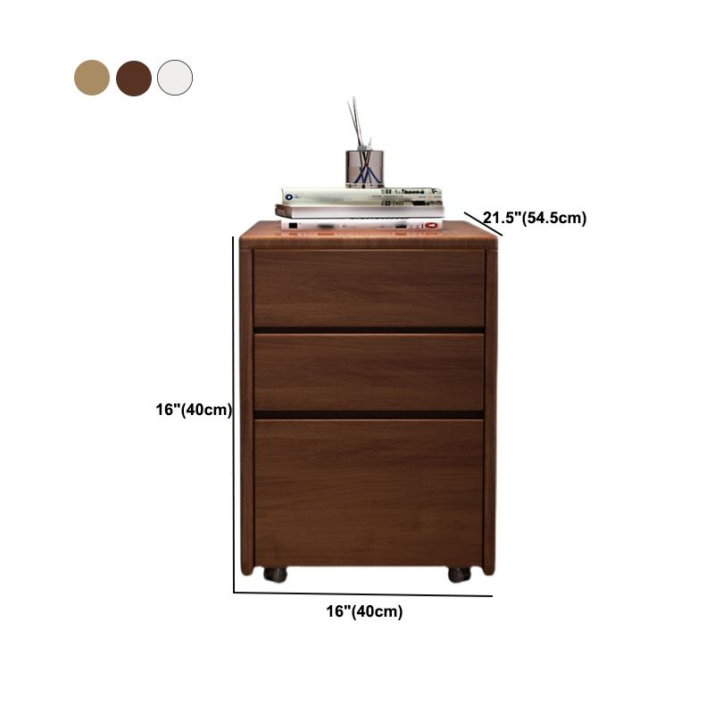 Modern Square Wood Cabinet on Wheels Side Cabinet with Drawer