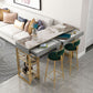 Rectangle Top Table Pub Height Dining Table with Gold Base for Bar Clearhalo 'Bar Furniture' 'Bar Tables' 'bar_tables' 'furn' 'furn_bar_tables' 'Furniture' 'Kitchen & Dining Furniture' 1200x1200_9544510f-969a-4b5e-be31-d51e0a5312d1