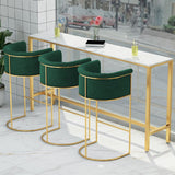 Glam Style Counter Stool Upholstered Bar Stool with Metal Base