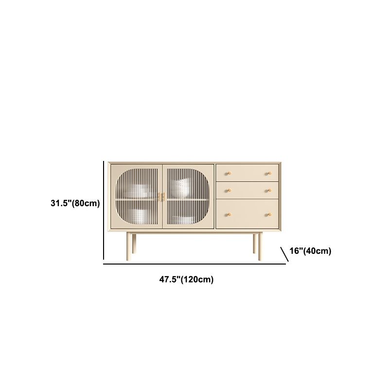 Beige Contemporary Dining Buffet Kitchen Sideboard with Cabinets Clearhalo 'buffet_sideboard' 'Buffets & Sideboards' 'furn' 'furn_buffet_sideboard' 'Furniture' 'Kitchen & Dining Furniture' 1200x1200_9547ff80-f629-4718-8bab-0c5226845d19