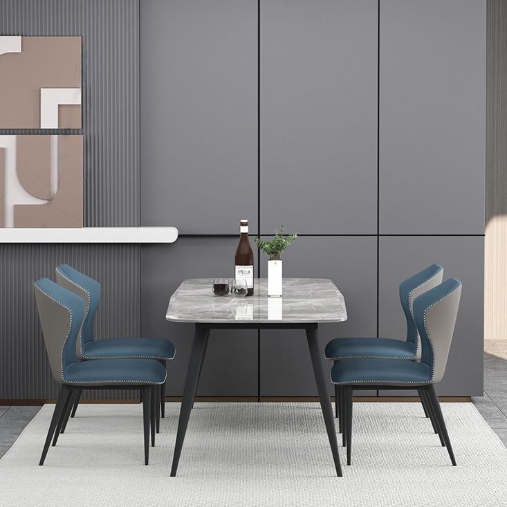 Rectangle Grey Tone Dining Table Sintered Stone Table Simplicity with 4 Legs Clearhalo 'Dining Tables & Seating' 'Dining Tables' 'dining_table' 'furn' 'furn_dining_table' 'Furniture' 'furniture_dining_table' 'Kitchen & Dining Furniture' 1200x1200_9548a5cb-1e58-4aee-9417-98564095d048