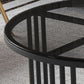 Contemporary Cocktail Table Round Glass / Slate Coffee Table with Drawers Clearhalo 'Coffee & Accent Tables' 'Coffee Tables' 'coffee_tables' 'furn' 'furn_coffee_tables' 'Furniture' 'Living Room Furniture' 1200x1200_95492504-2a29-4834-9dd2-048aa89527b8