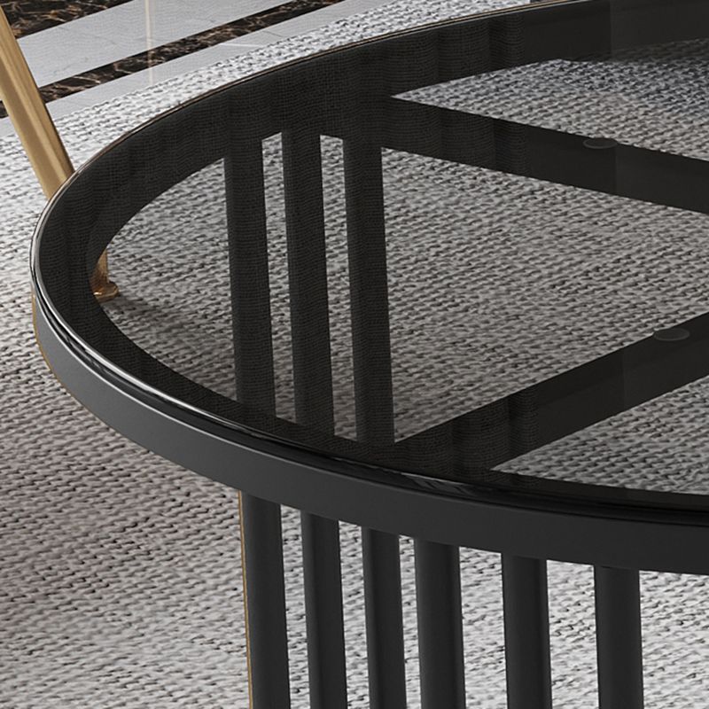 Contemporary Cocktail Table Round Glass / Slate Coffee Table with Drawers Clearhalo 'Coffee & Accent Tables' 'Coffee Tables' 'coffee_tables' 'furn' 'furn_coffee_tables' 'Furniture' 'Living Room Furniture' 1200x1200_95492504-2a29-4834-9dd2-048aa89527b8