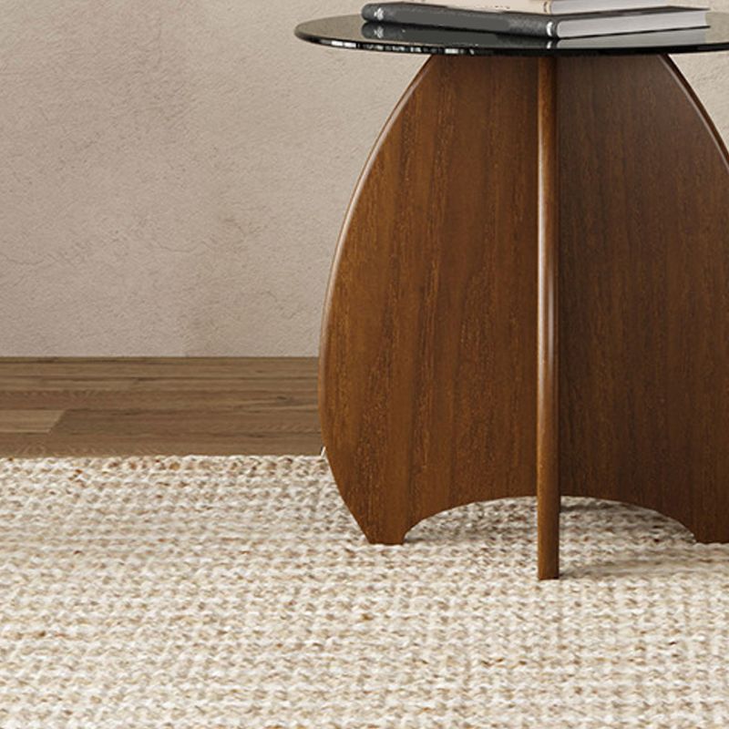 Tavolino contemporaneo in vetro astratto top rotondo del salotto