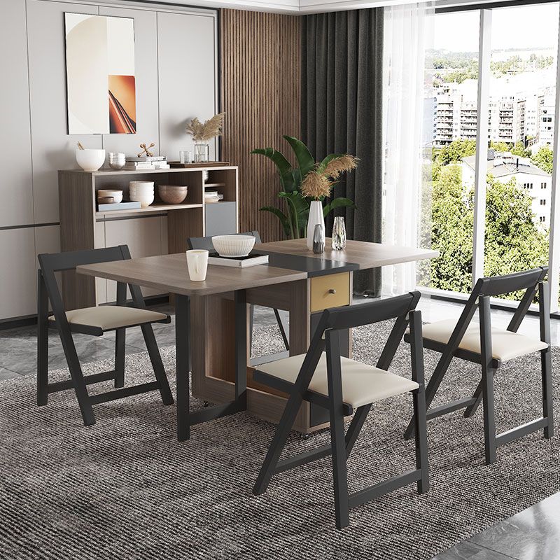 1/3/5 pezzi Forma rettangolare sedia da pranzo contemporanea e set da tavolo