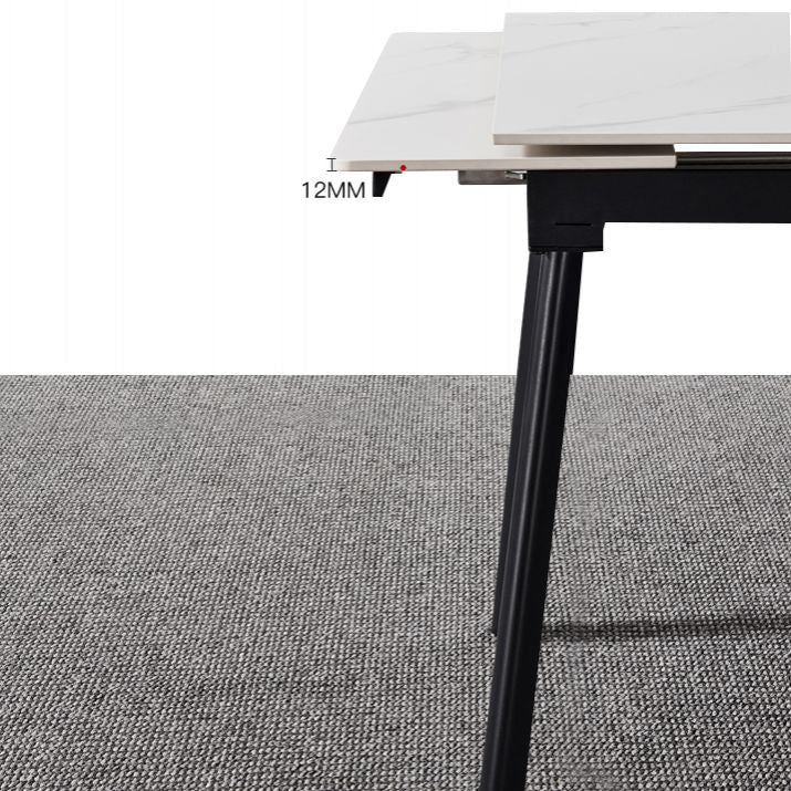 Round Standard Sintered Stone Top Dining Set with 4 Black Metallic Legs for Dining Furniture Clearhalo 'Dining Room Sets' 'Dining Tables & Seating' 'dining_room_set' 'furn' 'furn_dining_room_set' 'Furniture' 'furniture_dining_room_set' 'Kitchen & Dining Furniture' 'kitchen&dining_furn' 'kitchen' 1200x1200_954ae0e6-9982-46d8-9c87-029c125306a6