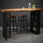 Indoor Glam Pub Set Natural 1/2/3 Pieces Wood and Metal Pub Table Set with Storage Clearhalo 'Bar Furniture' 'furn' 'furn_home_bar_bar_sets' 'Furniture' 'Home Bars & Bar Sets' 'home_bar_bar_sets' 'Kitchen & Dining Furniture' 1200x1200_954ba647-89b5-44b1-88bb-448aa06655b7