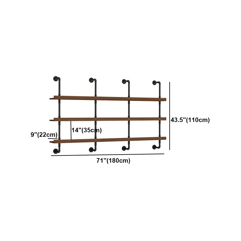 Industrial Style Bookshelf Wall Mounted Shelf Bookcase for Home Clearhalo 'Bookcases' 'furn' 'furn_bookcases' 'Furniture' 'furniture_bookcases' 'kitchen' 'kitchen_bookcases' 'Living Room Furniture' 'Office Furniture' 1200x1200_954bce7c-0db1-4d37-a1c4-a78ac6f4ffa7