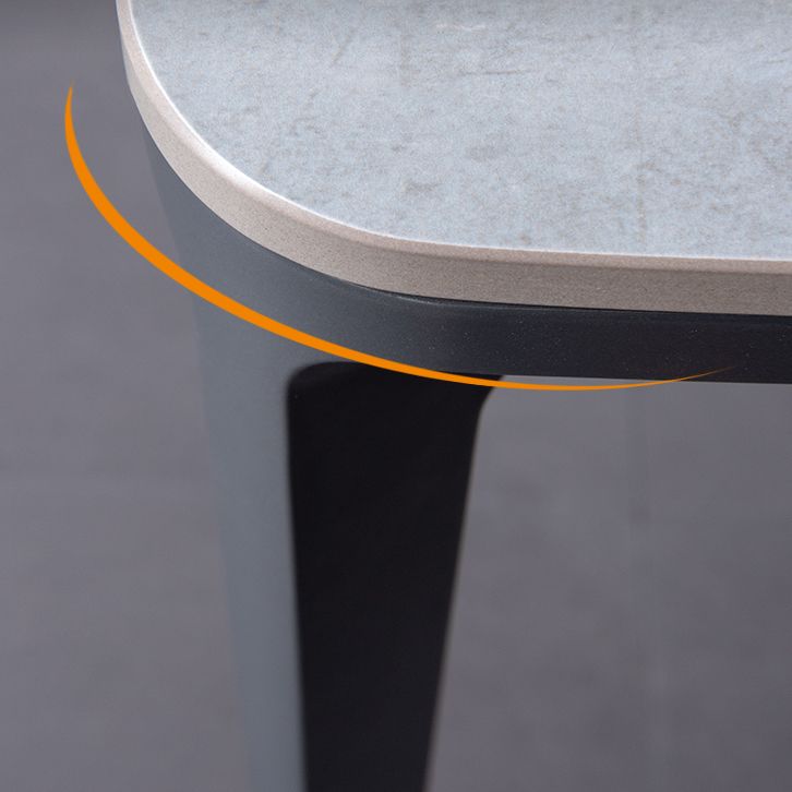 Rectangle Industrial Dining Table Sintered Stone Fixed Table with 4 Metal Legs Clearhalo ' dining_table' 'Dining Tables & Seating' 'Dining Tables' 'furn' 'furn_dining_table' 'Furniture' 'furniture_dining_table' 'Kitchen & Dining Furniture' 'kitchen&dining_furn' 'kitchen' 'kitchen_dining_table' 1200x1200_954d2a32-dd59-43e2-8847-5aa4a2a7efae
