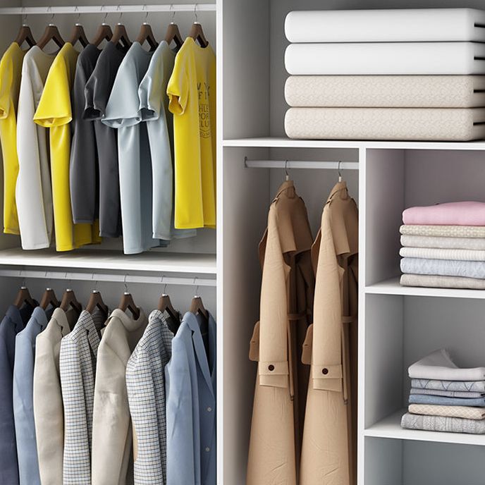 Eigentijdse stijl houten garderobe witte kleur doek staaf inbegrepen garderobe kast