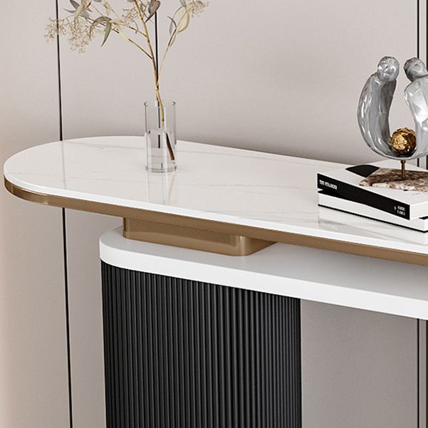 Tavolo console ovale glam tavolo accento console di legno recuperato per la sala