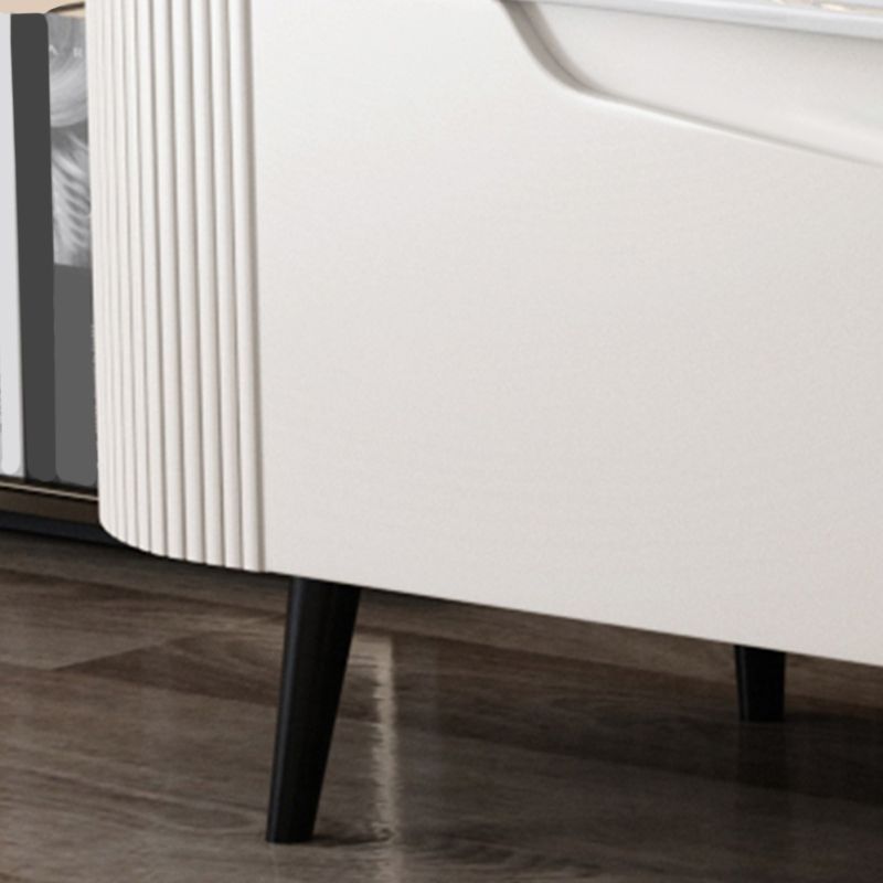 Console multimediale contemporanea Supporto multimediale per TV in pietra con 2 cassetti