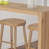 Luxueux rectangle de table de bar à bois massif ensemble 1/3 pièces table de comptoir avec tabourets sans dos