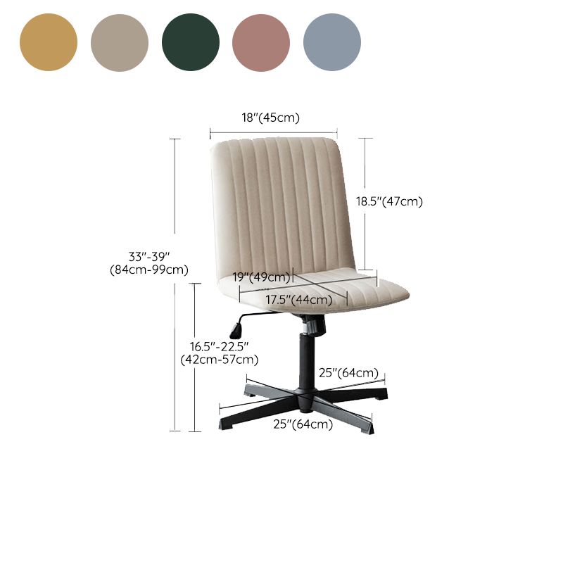 Chaise de bureau sans bras Hauteur de siège réglable sans chaise de bureau ergonomique pénible