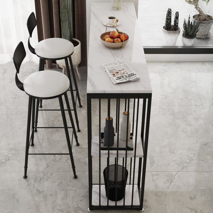 Modern Simple Counter Table 42-inch Height Artificial Marble Top Bar Table Clearhalo 'Bar Furniture' 'Bar Tables' 'bar_tables' 'furn' 'furn_bar_tables' 'Furniture' 'Kitchen & Dining Furniture' 1200x1200_955485d4-ff23-4f27-a2c5-cb7024f3684a