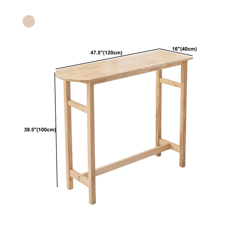 Contemporary Solid Wood Bar Table 47.2"L Trestle Base Bar Desk for Indoor Clearhalo 'Bar Furniture' 'Bar Tables' 'bar_tables' 'furn' 'furn_bar_tables' 'Furniture' 'Kitchen & Dining Furniture' 1200x1200_95584ab0-a543-4ca6-a601-d86f0c441d99