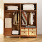 Modern Solid Wood Wardrobe Cabinet 2 Sliding Doors Sliding with Drawer Clearhalo 'Armoires & Wardrobes' 'armoires_wardrobes' 'Bedroom Furniture' 'furn' 'furn_armoires_wardrobes' 'Furniture' 1200x1200_955854d9-8ce5-4ecb-9b50-246d3e8678c0