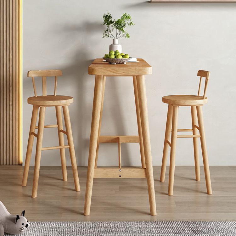 Modern Pine Wood Bar Dining Table Rectangle Indoor Bistro Table with Footrest Clearhalo 'Bar Furniture' 'Bar Tables' 'bar_tables' 'furn' 'furn_bar_tables' 'Furniture' 'furniture_bar_tables' 'Kitchen & Dining Furniture' 1200x1200_95589332-28b0-45f1-b5bb-f2d6366d60da