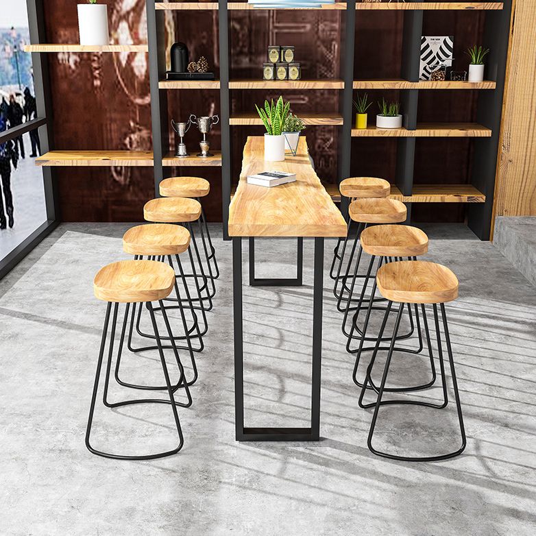 Solid Wood Bar Dining Table Traditional Luxury Rectangle Bar Table with Sled Base Clearhalo 'Bar Furniture' 'Bar Tables' 'bar_tables' 'Furniture' 'furniture_bar_tables' 'Kitchen & Dining Furniture' 1200x1200_955a45a6-eabe-4b7a-a5d3-15de0ec1079f