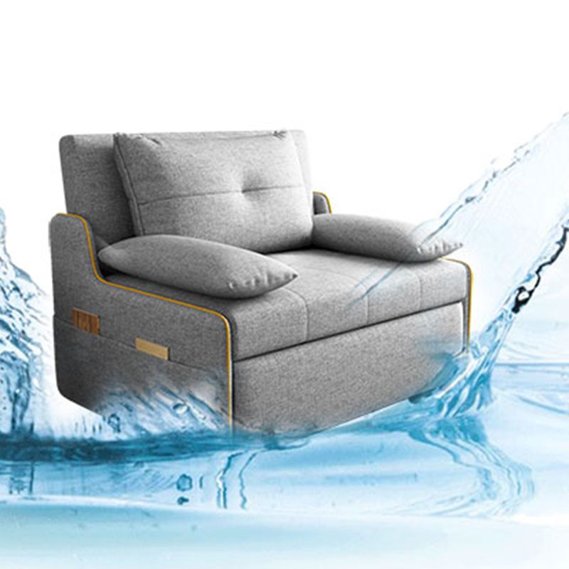 Divano di divano con divano con bidone in cotone contemporaneo convertibile in grigio