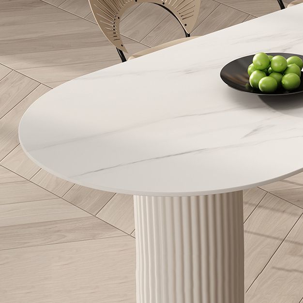Kitchen Dining Table Modern Stone Dining Table in White and Black Clearhalo 'Dining Tables & Seating' 'Dining Tables' 'dining_table' 'furn' 'furn_dining_table' 'Furniture' 'furniture_dining_table' 'Kitchen & Dining Furniture' 'kitchen' 'kitchen_dining_table' 1200x1200_955b64e7-be18-44fd-a123-c78819d30da4