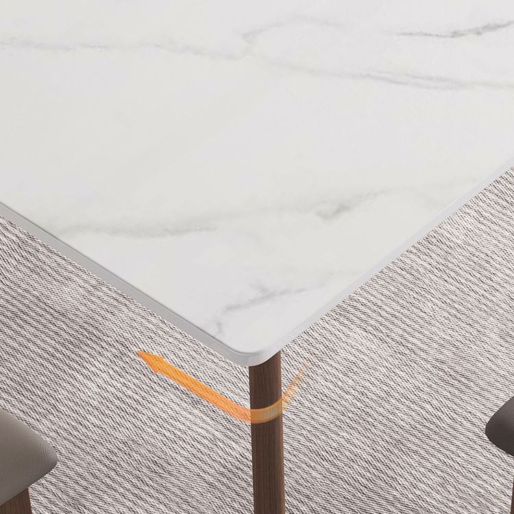 Sintered Stone Two-Color Dining Table Mid-Century Modern 4 Legs Table for Dining Room Clearhalo ' dining_table' 'Dining Tables & Seating' 'Dining Tables' 'furn' 'furn_dining_table' 'Furniture' 'furniture_dining_table' 'Kitchen & Dining Furniture' 'kitchen&dining_furn' 'kitchen' 'kitchen_dining_table' 1200x1200_955c367a-46eb-48ae-812b-b30904ae964c