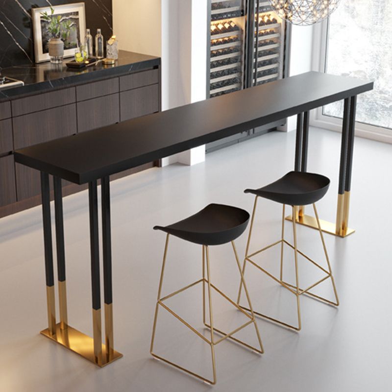 Industrial 1/2/3/5 Pieces Bar Table Set Rectangle Wood Bar Table with Metal Stools