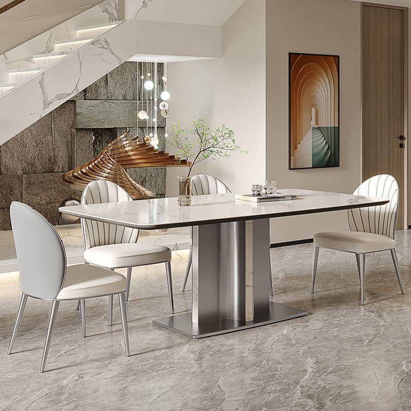 Contemporary 1/4/5/7 Pieces Dining Set Metal Dining Table Set Clearhalo 'Dining Room Sets' 'Dining Tables & Seating' 'dining_room_set' 'furn' 'furn_dining_room_set' 'Furniture' 'furniture_dining_room_set' 'Kitchen & Dining Furniture' 1200x1200_95608ce5-d7c6-4795-a71d-ed8fbe95d6ab