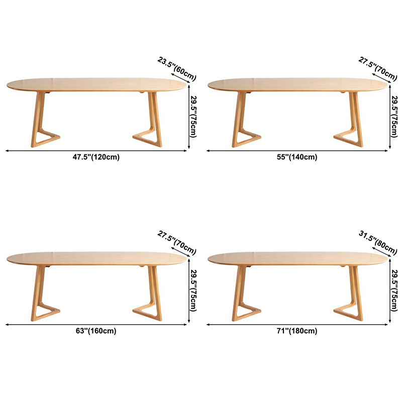 Oval Pine Solid Wood Table Modern Double Pedestal Dining Table with Wooden Base Clearhalo ' dining_table' 'Dining Tables & Seating' 'Dining Tables' 'furn' 'furn_dining_table' 'Furniture' 'furniture_dining_table' 'Kitchen & Dining Furniture' 'kitchen&dining_furn' 'kitchen' 'kitchen_dining_table' 1200x1200_9562c5fa-40d4-488c-9c92-f38efb78d6f0