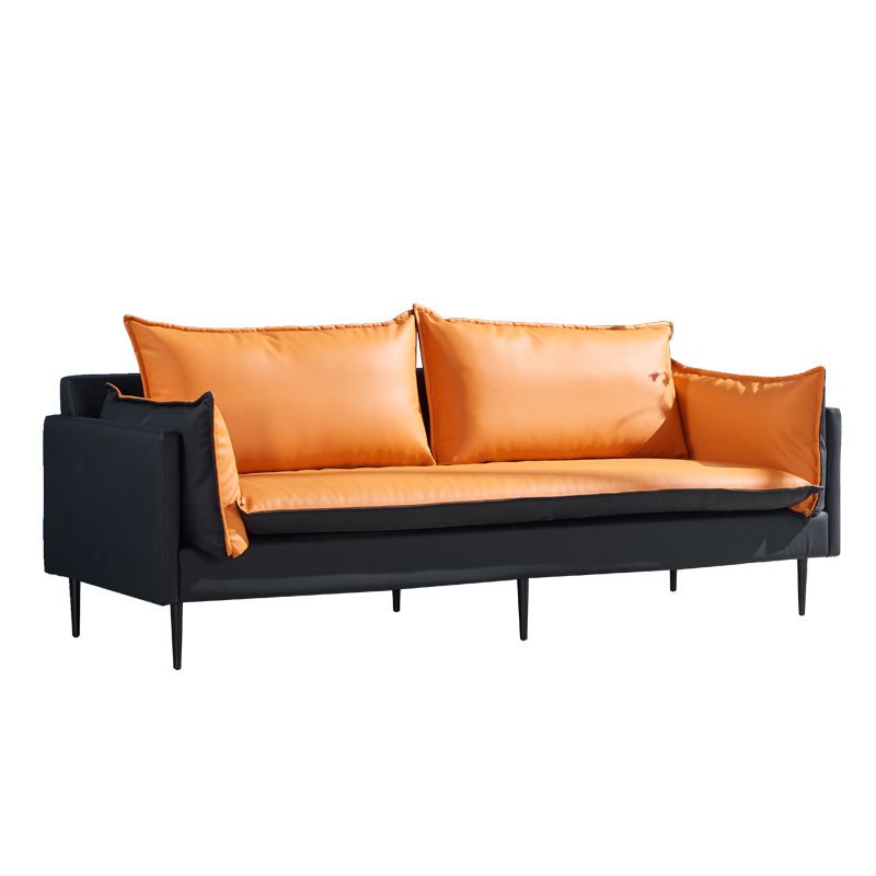 Modern Style Square Armrest Sponge Cushion Wear Resistant Napa Leather Sofa Clearhalo 'furn' 'furn_sofas' 'Furniture' 'furniture_sofas' 'kitchen' 'kitchen_sofas' 'Living Room Furniture' 'Sofa' 'sofas' 1200x1200_9563e371-f5a5-4eb3-abb1-250f82173686