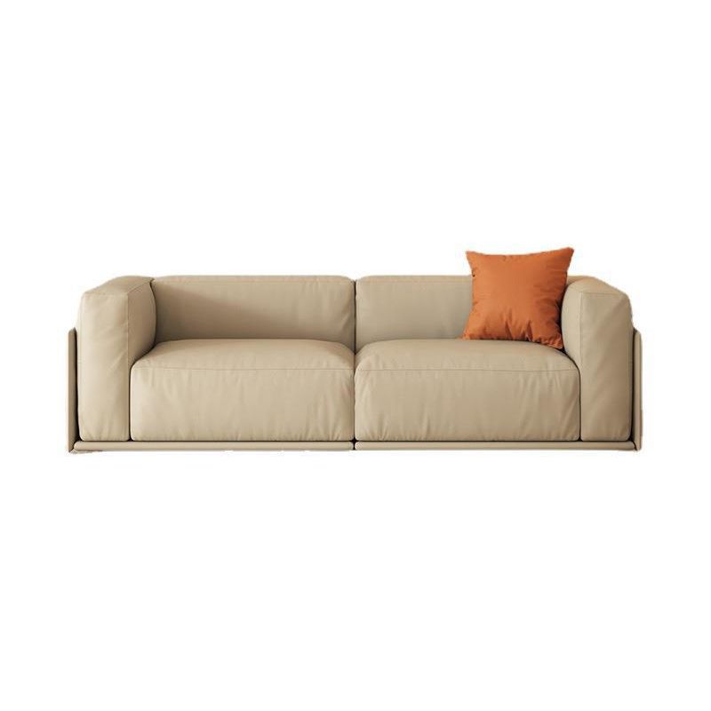 Contemporary Faux Leather Standard Sofa Tight Back Tuxedo Arm Sofa