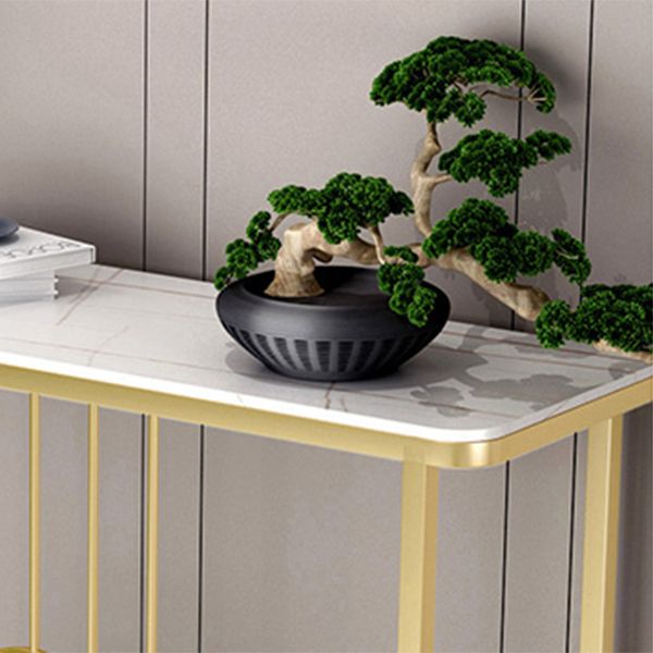 Glam Console Table Antique Finish Console Sofa Table in Stone Clearhalo 'Console Tables' 'console_tables' 'Entry & Mudroom Furniture' 'furn' 'furn_console_tables' 'Furniture' 1200x1200_956847c2-95b3-4e33-812d-5cecfa269454