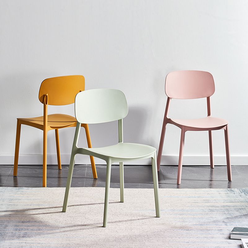 Minimalist Style Stackable Plastic Side Chair Colorful Armless Dining Chairs for Home Use Clearhalo ' kitchen&dining_furn' 'Dining Chairs' 'Dining Tables & Seating' 'dining_chair' 'furn' 'furn_dining_chair' 'Furniture' 'furniture_dining_chair' 'Kitchen & Dining Furniture' 'kitchen' 1200x1200_95686efb-d8a3-49c8-8800-2541dda721aa
