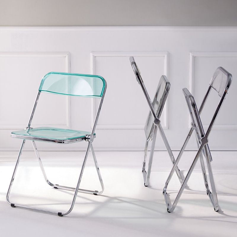 Metal Modern Indoor-Outdoor Chair Armless Open Back Dining Side Chair Clearhalo ' kitchen&dining_furn' 'Dining Chairs' 'Dining Tables & Seating' 'dining_chair' 'furn' 'furn_dining_chair' 'Furniture' 'furniture_dining_chair' 'Kitchen & Dining Furniture' 'kitchen' 1200x1200_95693a4a-183a-4c08-bc3d-e340743628cf