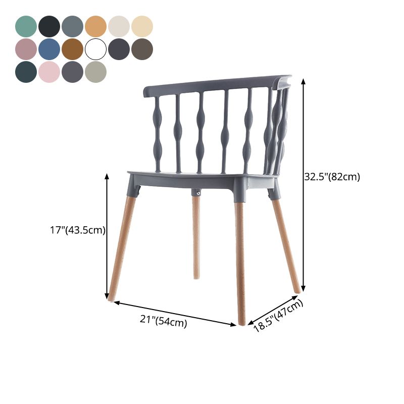 Scandinavian Beech Windsor Back Side Chair Candy Colors Wood Dining Chair (Set of 4) Clearhalo ' kitchen&dining_furn' 'Dining Chairs' 'Dining Tables & Seating' 'dining_chair' 'furn' 'furn_dining_chair' 'Furniture' 'furniture_dining_chair' 'Kitchen & Dining Furniture' 'kitchen' 1200x1200_9569e958-2481-4c73-a178-b73a74c13801