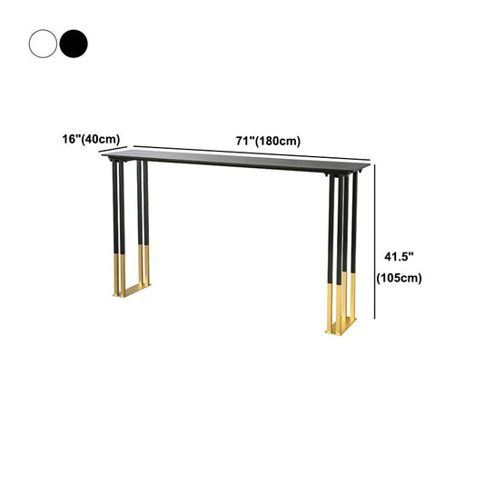 Stone Top Bar Table Traditional Luxury Rectangle Bar Table with Sled Base in Gold Clearhalo 'Bar Furniture' 'Bar Tables' 'bar_tables' 'furn' 'furn_bar_tables' 'Furniture' 'furniture_bar_tables' 'Kitchen & Dining Furniture' 1200x1200_956b58b0-faad-4251-b89e-4ad5182c0a7c