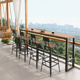 1/5 pezzi tavolo da bar marrone con sgabelli in metallo set di pub in legno industriale