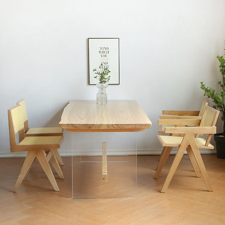 Mesa de comedor con caballete rectangular, mesa moderna de madera de pino para cocina