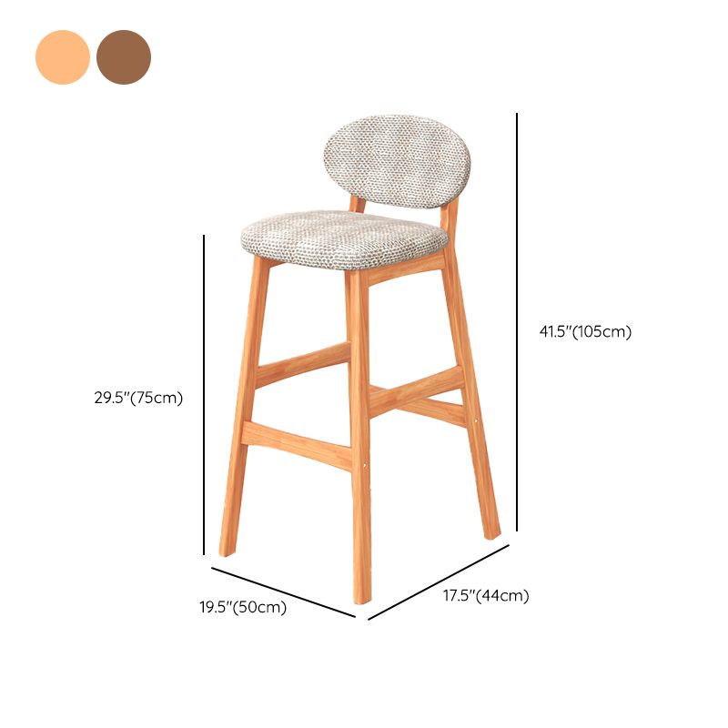 Taburete de bar con tapizado contemporáneo de 41.34 "con base de madera maciza