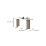 Zeitgenössischer Steinschreibtisch 29,53 Zoll großer weißer Büroschalter