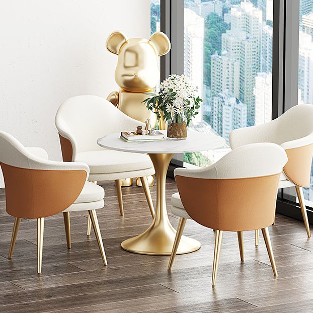 Modern Style Round Dining Table Sintered Stone Table with Tulip Base Clearhalo 'Dining Tables & Seating' 'Dining Tables' 'dining_table' 'furn' 'furn_dining_table' 'Furniture' 'Kitchen & Dining Furniture' 1200x1200_9570b46d-37c7-4d58-8af0-4cd3df2de66a