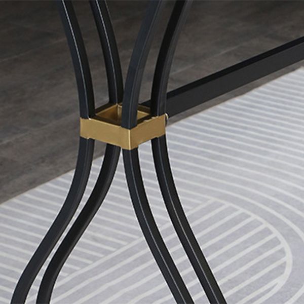 Rectangle Sintered Stone Dining Table Black and Metal Base Bar Table Clearhalo 'Bar Furniture' 'Bar Tables' 'bar_tables' 'furn' 'furn_bar_tables' 'Furniture' 'Kitchen & Dining Furniture' 1200x1200_9570ba60-65b6-434e-91bc-a6f676821bb3