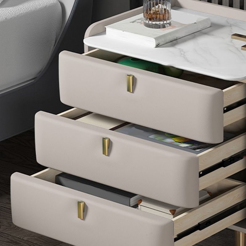 Modern Stone Top Bed Nightstand Solid Wood Faux Leather Drawer Storage Night Table Clearhalo 'Bedroom Furniture' 'furn' 'furn_night_stand' 'Furniture' 'night_stand' 'Nightstands' 1200x1200_9571f5c2-c29c-4aaf-9907-2d6fcdc220f0