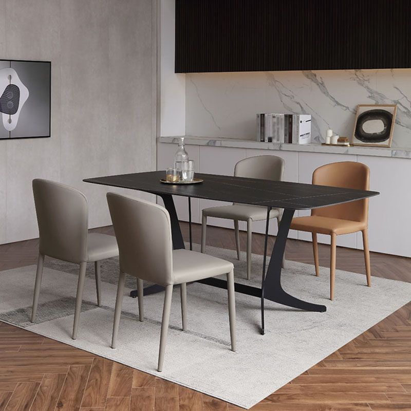 Modern PU Leather Dining Chairs Armless Metal Dining Chairs for Home Use Clearhalo ' kitchen&dining_furn' 'Dining Chairs' 'Dining Tables & Seating' 'dining_chair' 'furn' 'furn_dining_chair' 'Furniture' 'furniture_dining_chair' 'Kitchen & Dining Furniture' 'kitchen' 1200x1200_95726ce4-7b75-4b7b-bb2d-08b9dd16c831