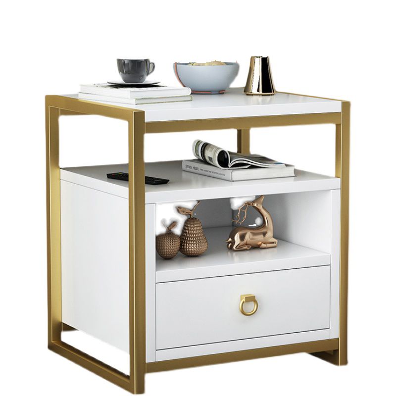 18 pouces H Nightand Imitation Imitation Wood Dather Storage Modern Night Table