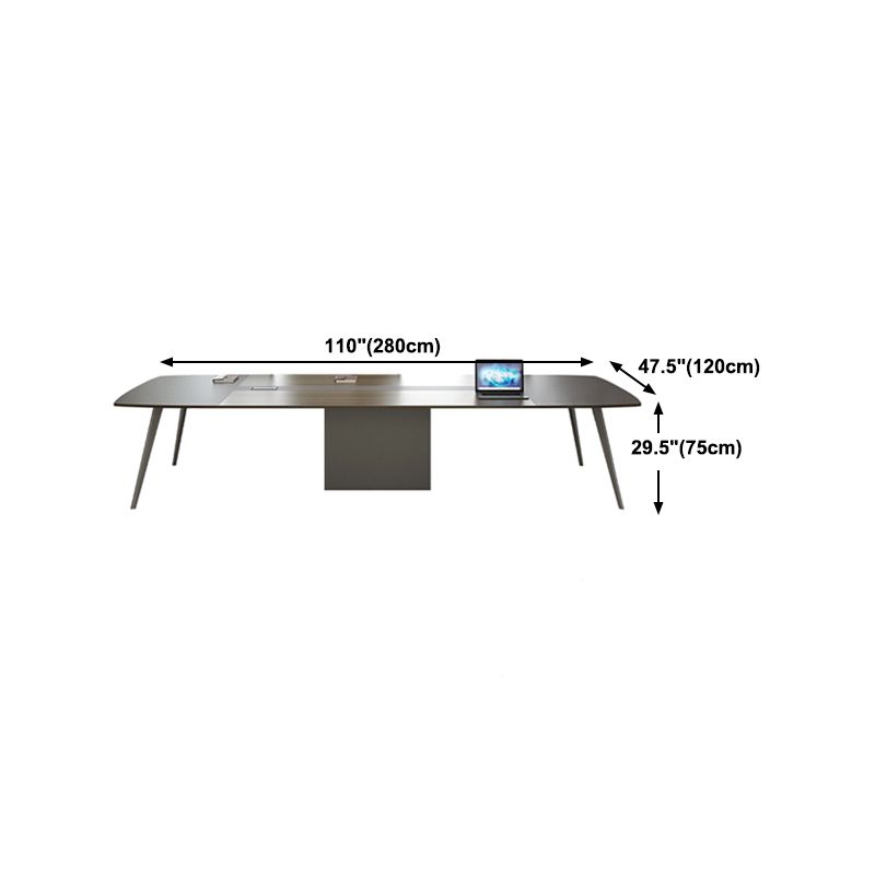 Brown Industrial Office Desk with Iron Pin Legs Artificial Wood Writing Desk Parsons Clearhalo 'furn' 'furn_office_desk' 'Furniture' 'Office Desks' 'Office Furniture' 'office_desk' 1200x1200_957282b4-fecd-4093-9930-1eda6e00592d