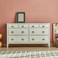 Contemporary Accent Chest with Drawers and Straight Legs in Oak