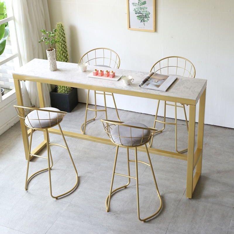 1/4/5 Pieces Bar Stool and Table Set Rectangular Bar Table Set