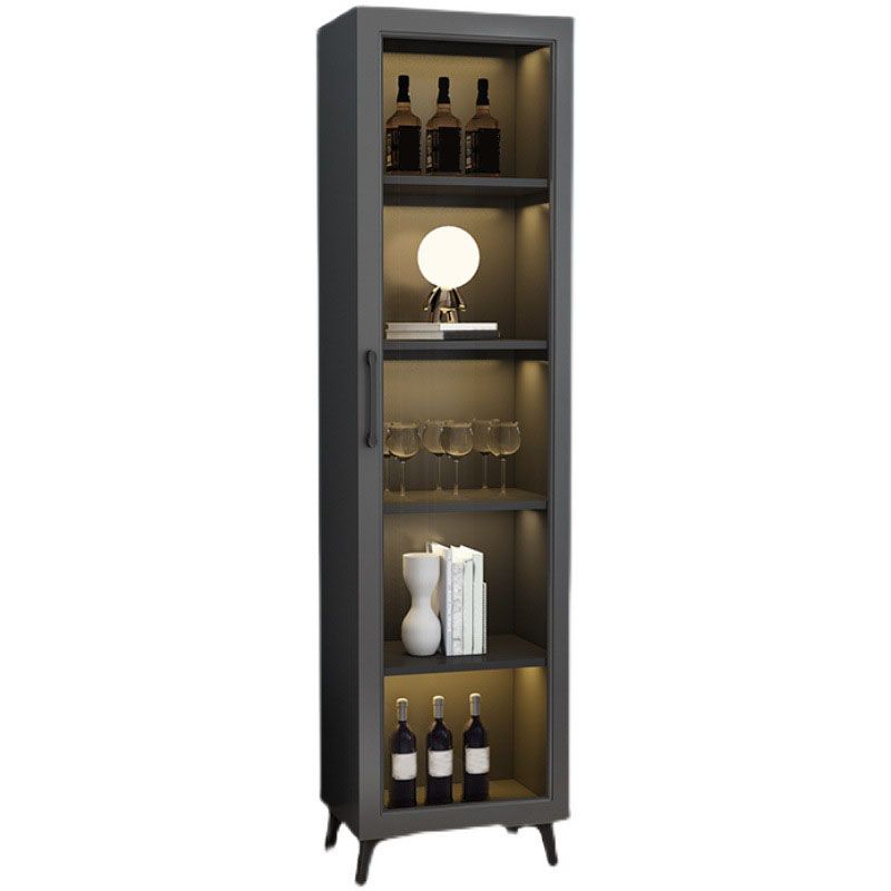 Contemporary Display Stand Faux Wood Glass Doors Storage Cabinet with Door Clearhalo 'Display & China Cabinets' 'display_china_cabinets' 'furn' 'furn_display_china_cabinets' 'Furniture' 'Kitchen & Dining Furniture' 1200x1200_9574d725-f72a-48dd-95de-405534774d21