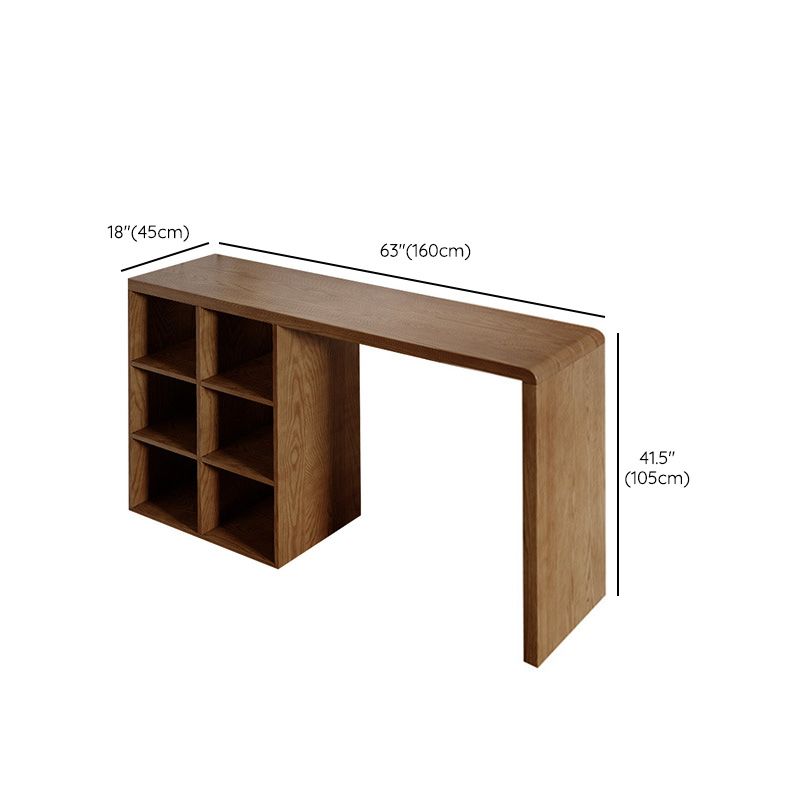 Modern Style Bar Table Pine Solid Wood Double pedestal Bar Dining Table with Storage Clearhalo 'Bar Furniture' 'Bar Tables' 'bar_tables' 'furn' 'furn_bar_tables' 'Furniture' 'Kitchen & Dining Furniture' 1200x1200_95753b50-64bd-4d2e-8a9d-1f9ab97ae88c